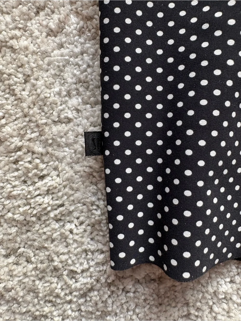 Lululemon Back in Action Black Polka Dot Short Sleeve Crewneck Top